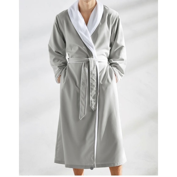 Kassatex New York Spa Luxury Robe Size S/M Small Medium in Silver Save - Picture 1 of 6